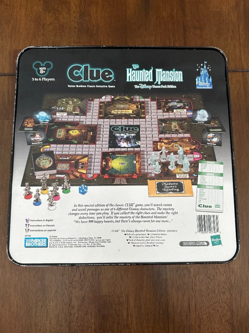 Rare Hasbro Disney Haunted Mansion Clue Board Game Theme Park Ed. (Tin) 2002 - Picture 5 of 16